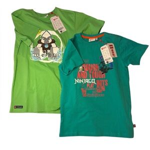 LEGO Gorilla Grizzam and Ninjago Green and Teal Kids Tees (2), New with tags